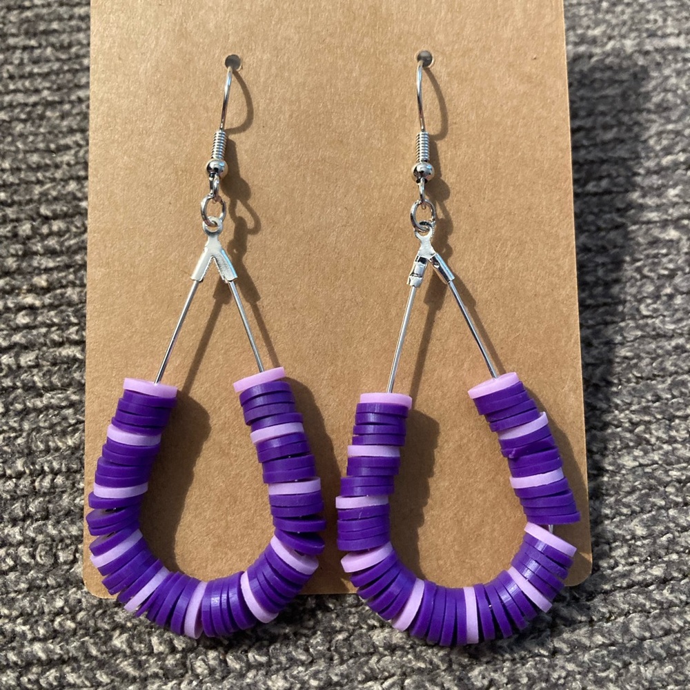 Handmade earrings. Clay beads. - Picture 1 of 1